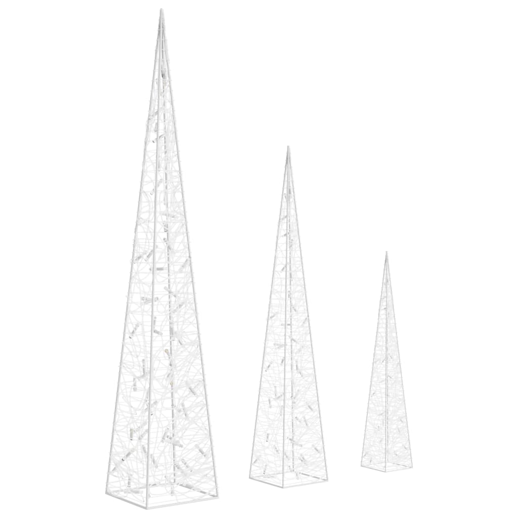 Dekorativt led-lyskeglesæt akryl - blå, 60/90/120 cm, 1, med usb - number 5.
