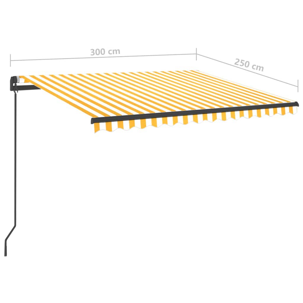 Awning with led lights 3x2.5 m manual operation - yellow and white, 3 x 2.5 m, 1 - number 11.