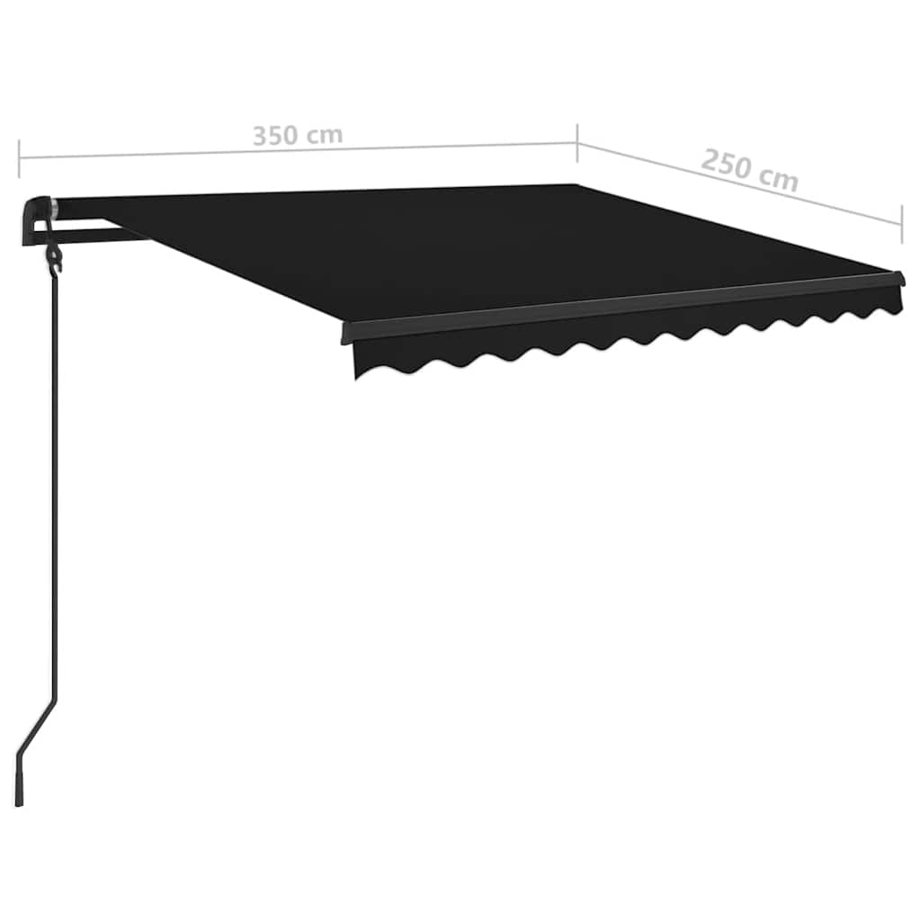 Awning with posts 3.5x2.5 m manual operation - anthracite gray, 3.5 x 2.5 m, 1 - number 11.