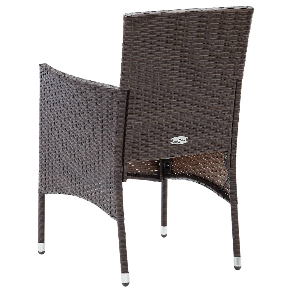 Spisebordsett for hagen 7 deler polyrattan - brun, 6 - number 7.