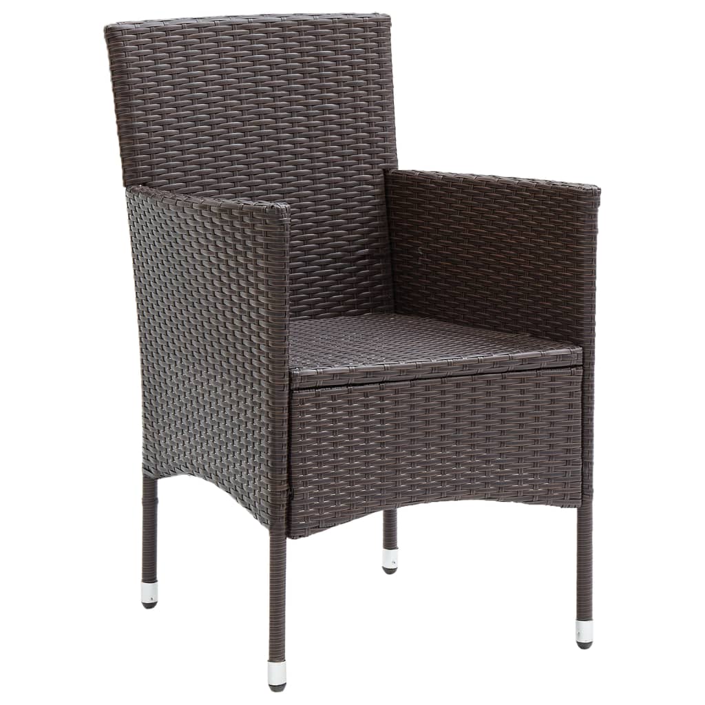 Spisebordsett for hagen 7 deler polyrattan - brun, 6 - number 6.