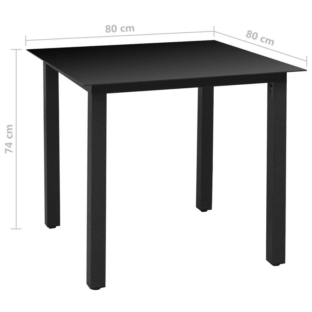 Ensemble de table à manger de jardin 5 pièces, aluminium - noir, longueur de table 80 cm, 4 - number 11.