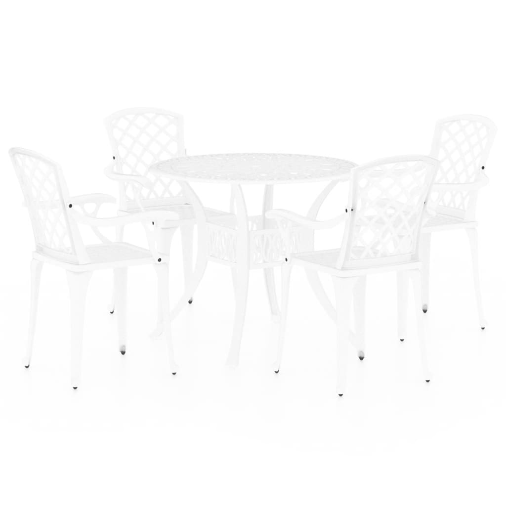 Bistro set 5 dijelova oblikovan aluminij - bijelo, 4 - number 2.