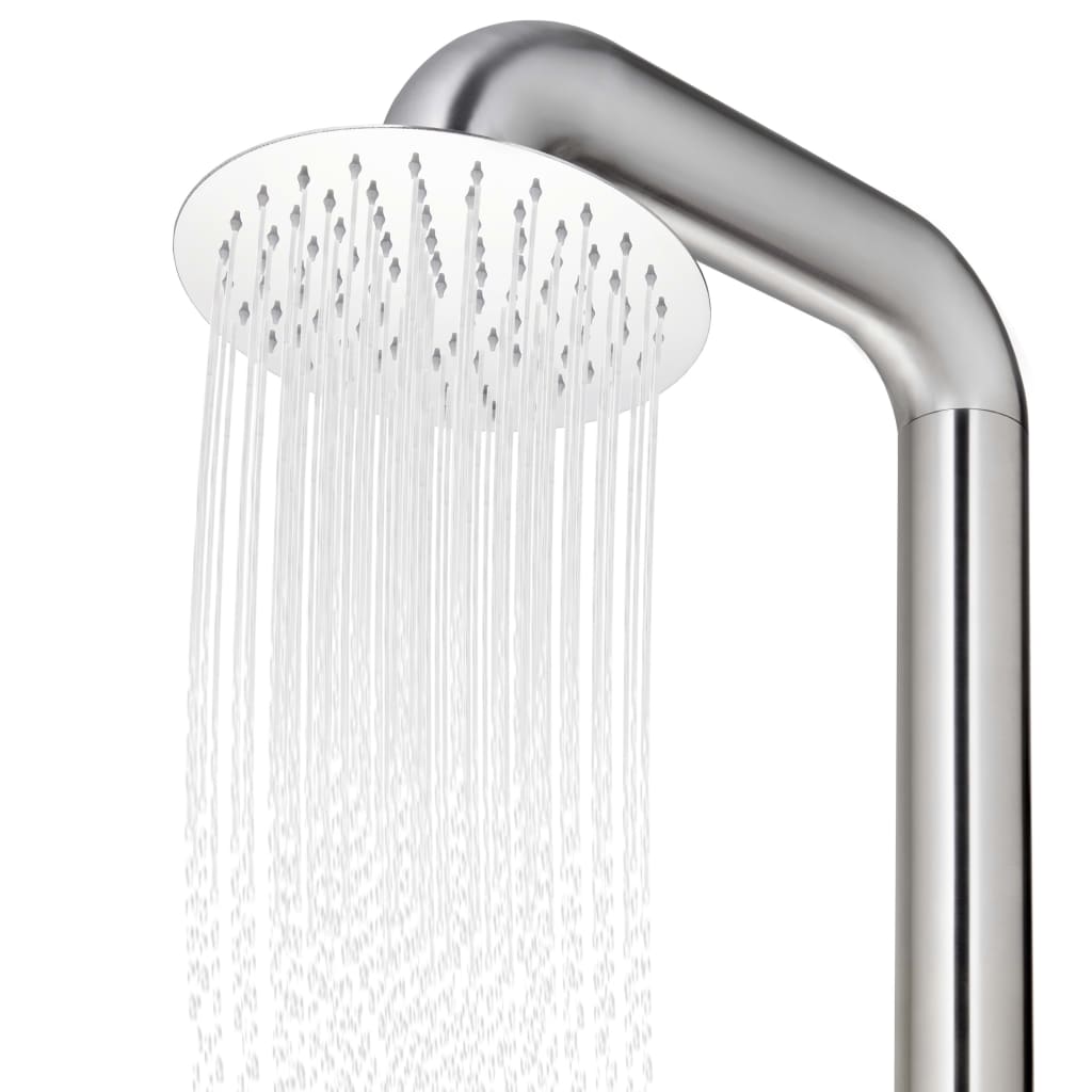 Douche de jardin avec base 230 cm en acier inoxydable - gris, 80 x 62 x 5 cm, 1 - number 10.