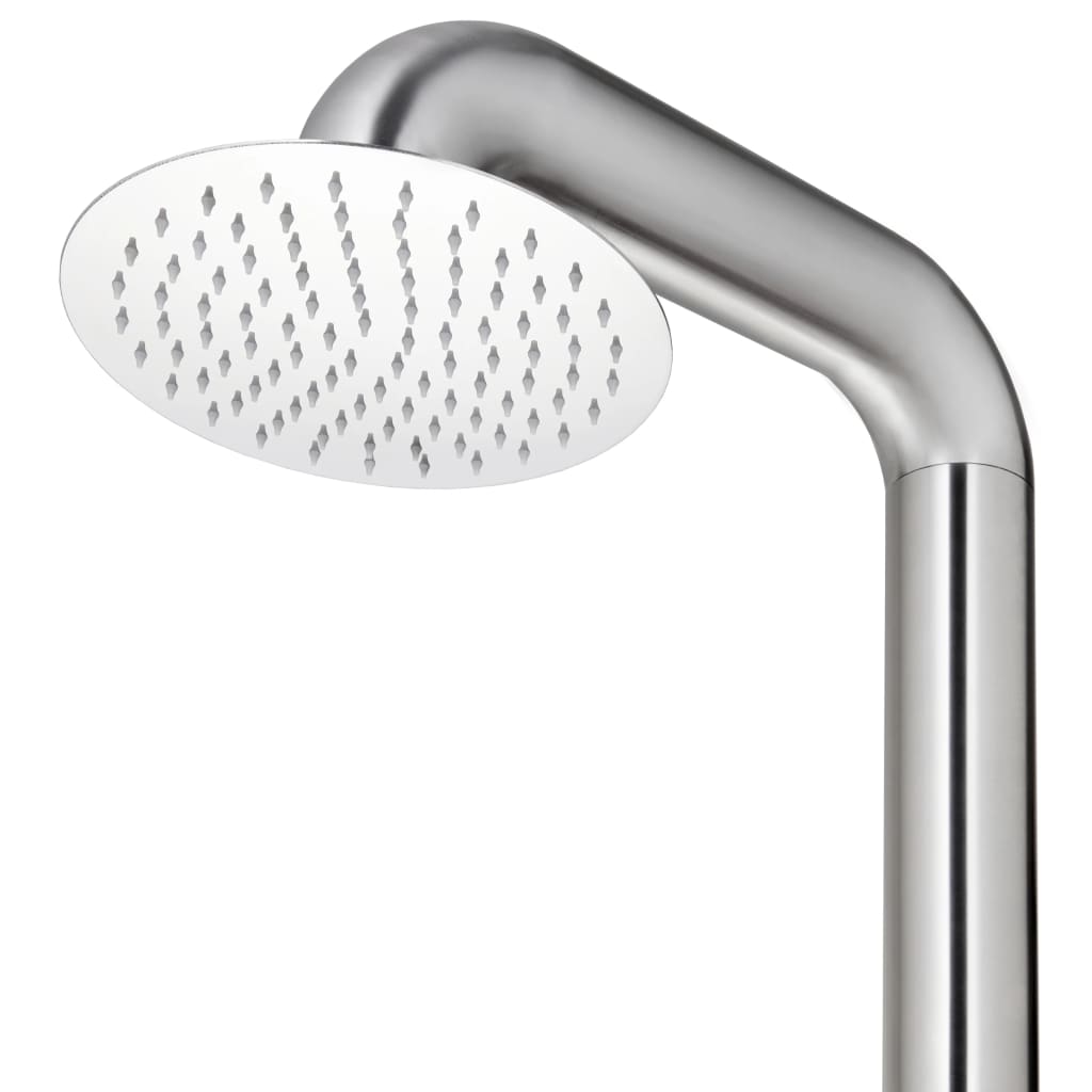 Douche de jardin avec base 230 cm en acier inoxydable - gris, 80 x 62 x 5 cm, 1 - number 9.
