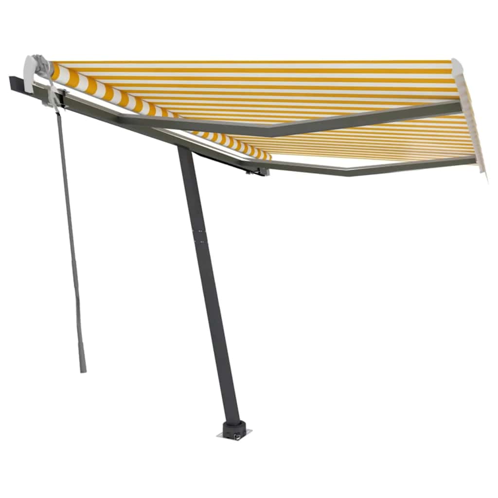 Markise m. led-lys 300x250 cm manuel betjening gul og hvid - number 2.