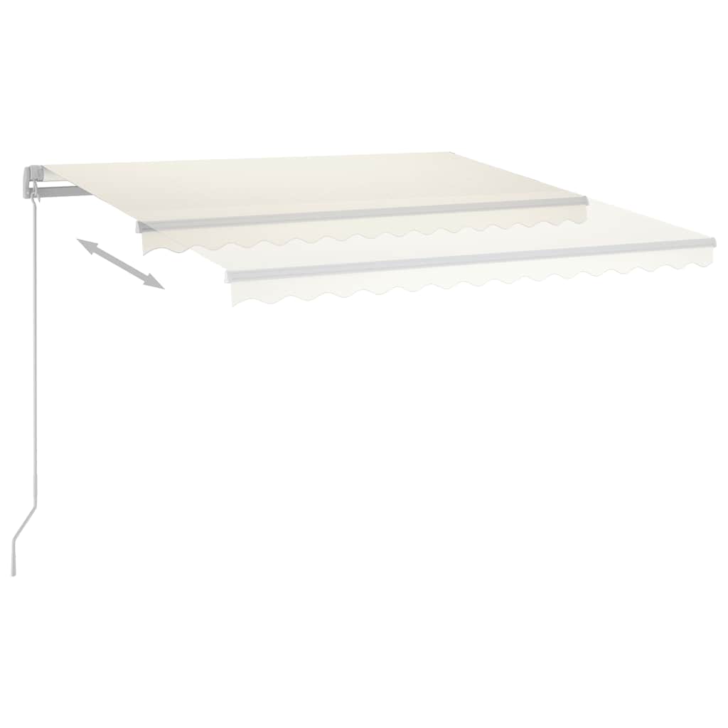 Markise m. led + vindsensor automatisk cremefarvet - creme, 4 x 3 m, 1 - number 4.