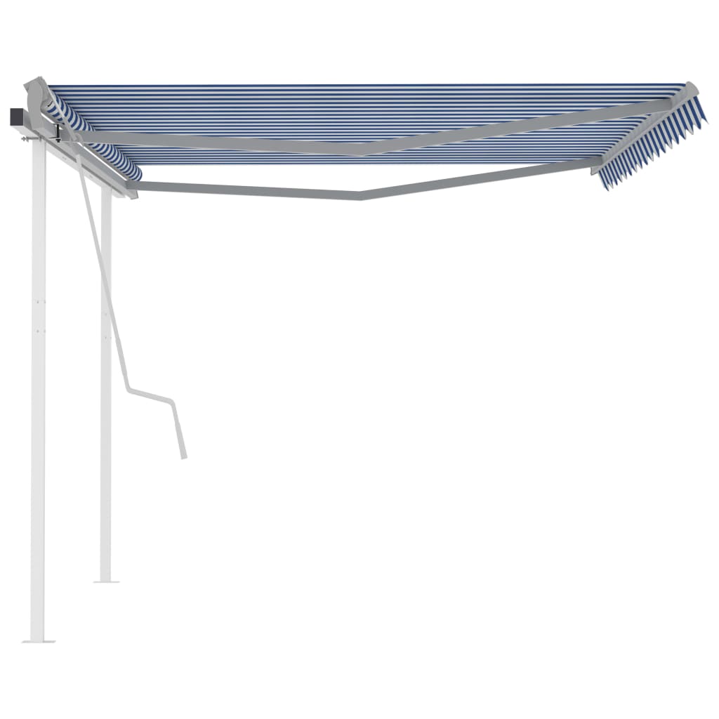 Tenda da sole con operazioni manuali dei post - blu e bianco, 4 x 3 m, 1 - number 4.