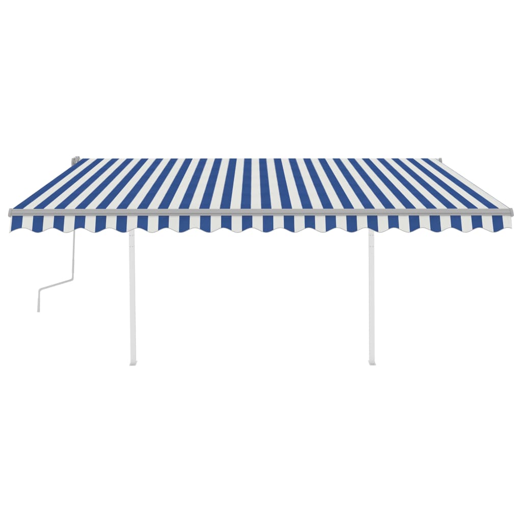 Tenda da sole con operazioni manuali dei post - blu e bianco, 4 x 3 m, 1 - number 3.