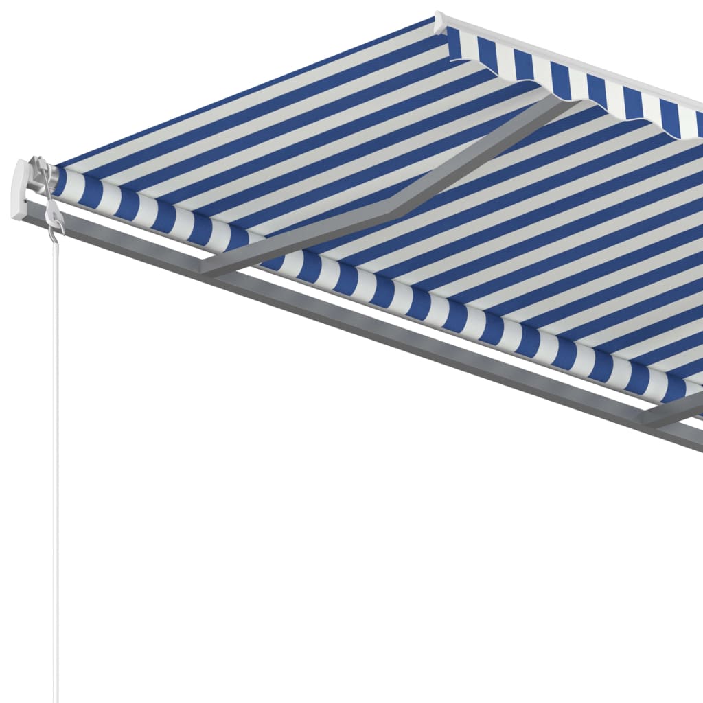 Tenda da sole con operazioni manuali dei post - blu e bianco, 4 x 3 m, 1 - number 6.