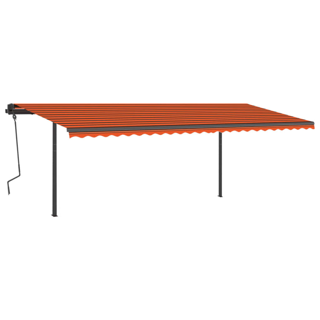 Awning with posts 6x3 m automatic operation orange and brown - number 4.
