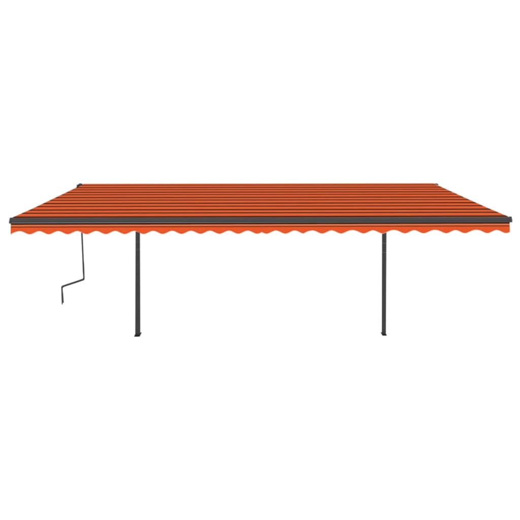 Awning with posts 6x3 m automatic operation orange and brown - number 3.