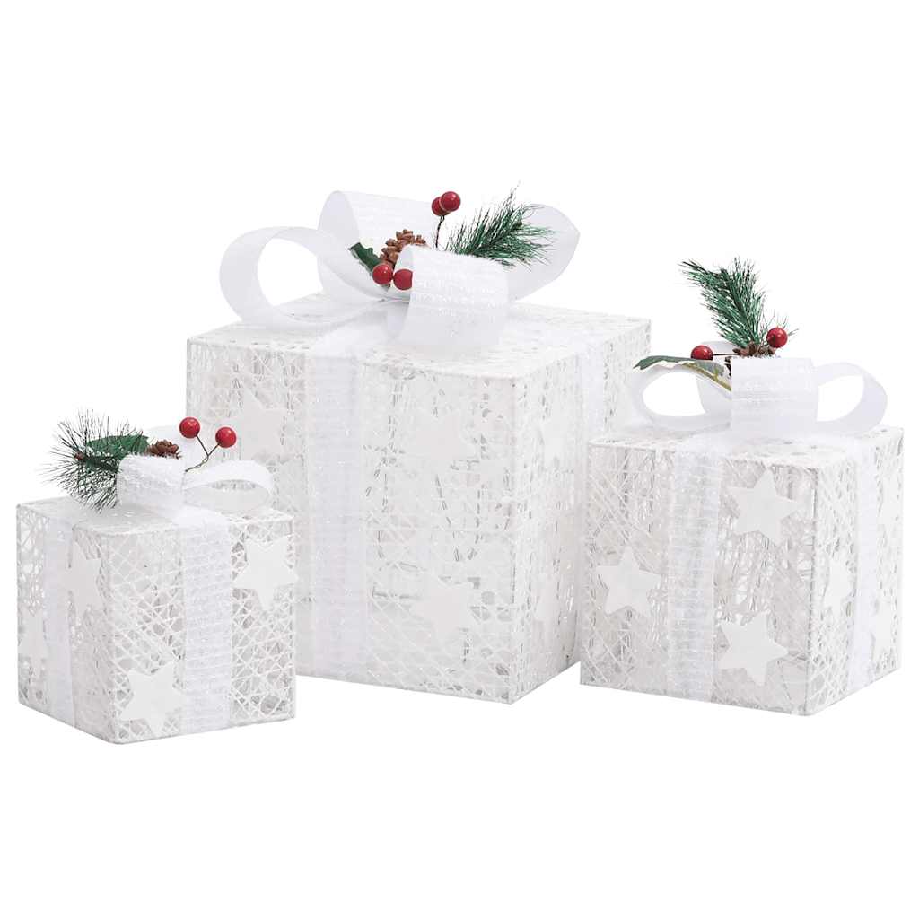 Coffrets cadeaux de noël décoratifs 3 pièces extérieur/intérieur blanc - number 4.