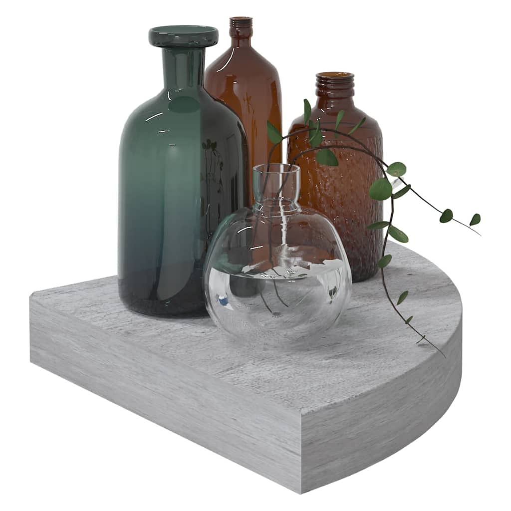 Hjørnehyller stk. 25x25x3,8 cm mdf - betonggrå, 25 x 25 x 3,8 cm, 2, 1 - number 3.