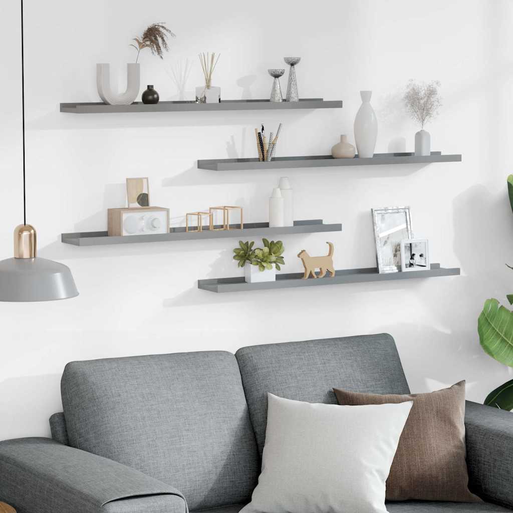 Væghylder stk. - grå, 80 x 9 x 3 cm, 4, 1 - number 3.