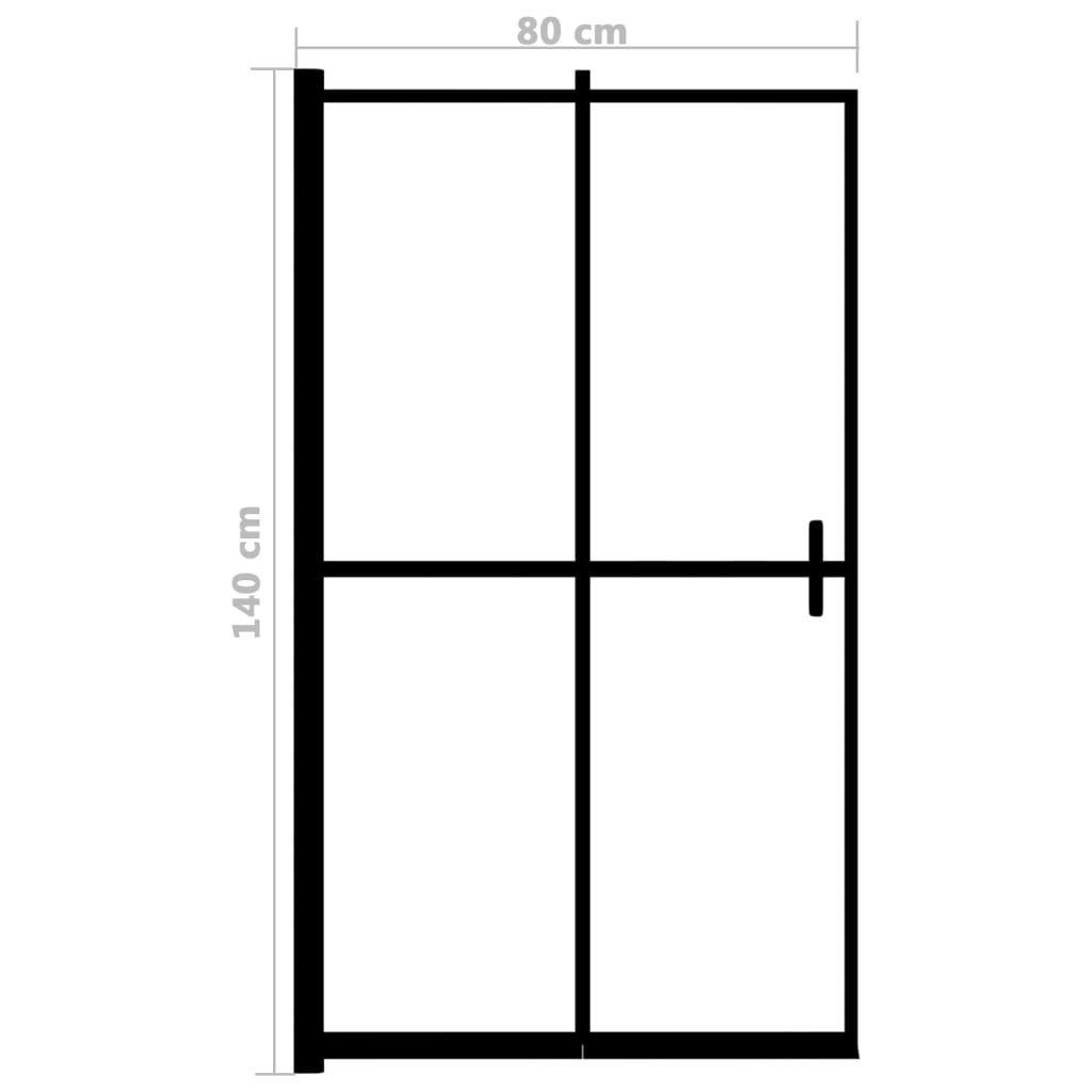 Foldbar brusekabine sikkerhedsglas sort - 80 x 140 cm-1 - number 7.
