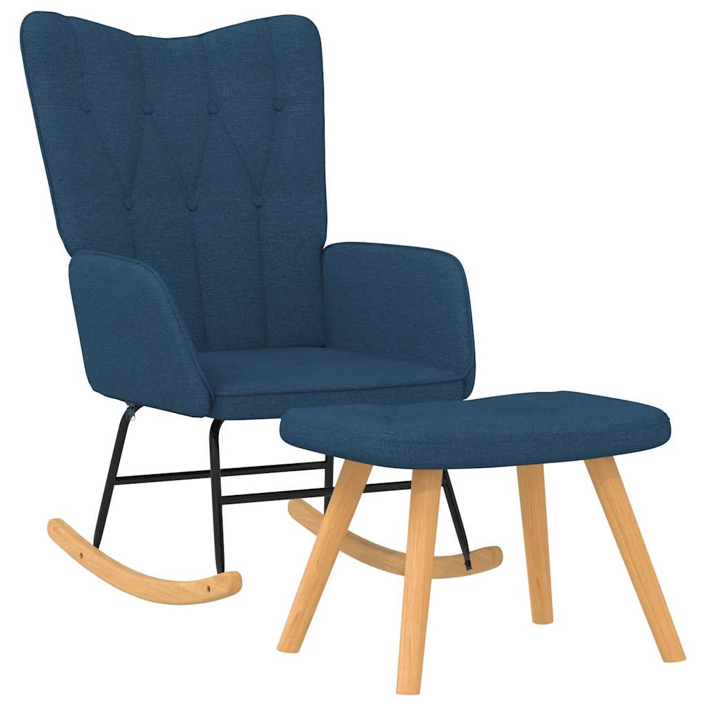Gyngestol stof - blå, 1, med fodskammel - number 2.