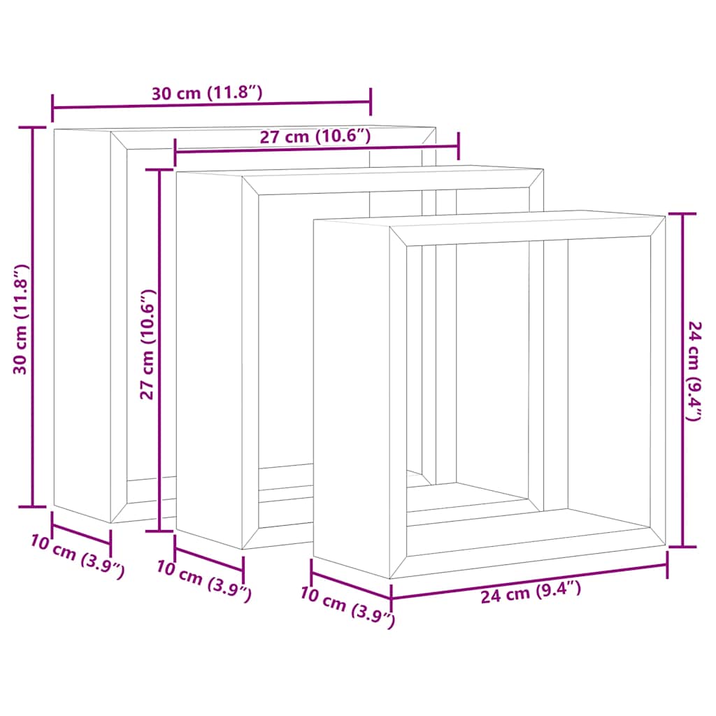 Vegghyller stk. kubeformet - betonggrå, 3, 1 - number 10.