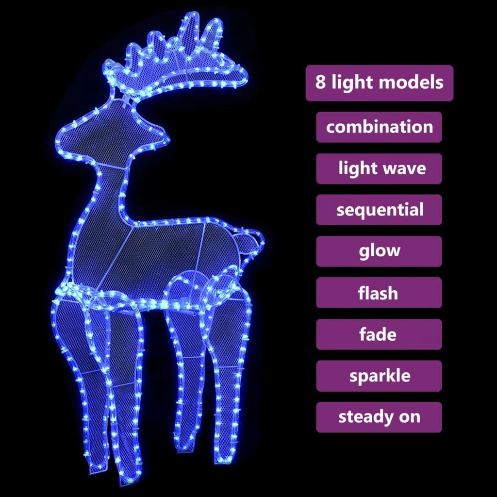 Rensdyrdekoration 60x24x89 cm 306 led'er trådnet - number 4.