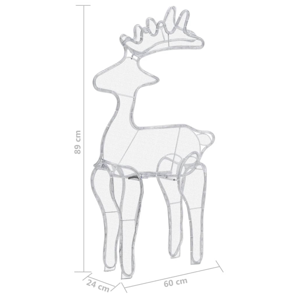 Rensdyrdekoration 60x24x89 cm 306 led'er trådnet - number 9.