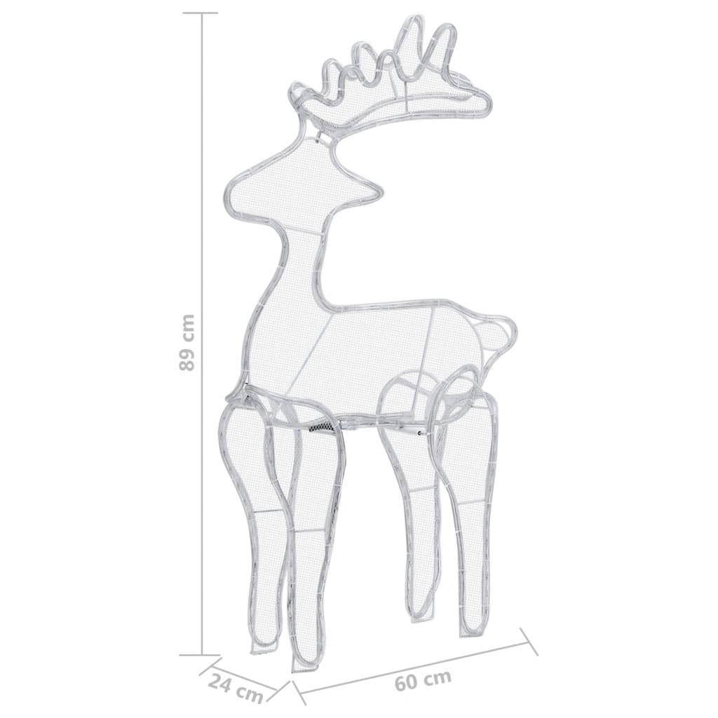 Rensdyrdekoration 60x24x89 cm 306 led'er trådnet - number 9.