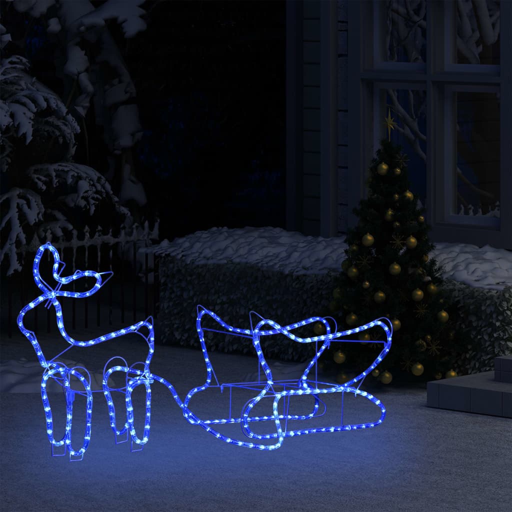 Reindeer and sleigh outdoor christmas decoration 252 leds - blue, 1 - number 3.