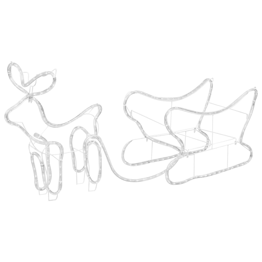 Reindeer and sleigh outdoor christmas decoration 252 leds - blue, 1 - number 7.