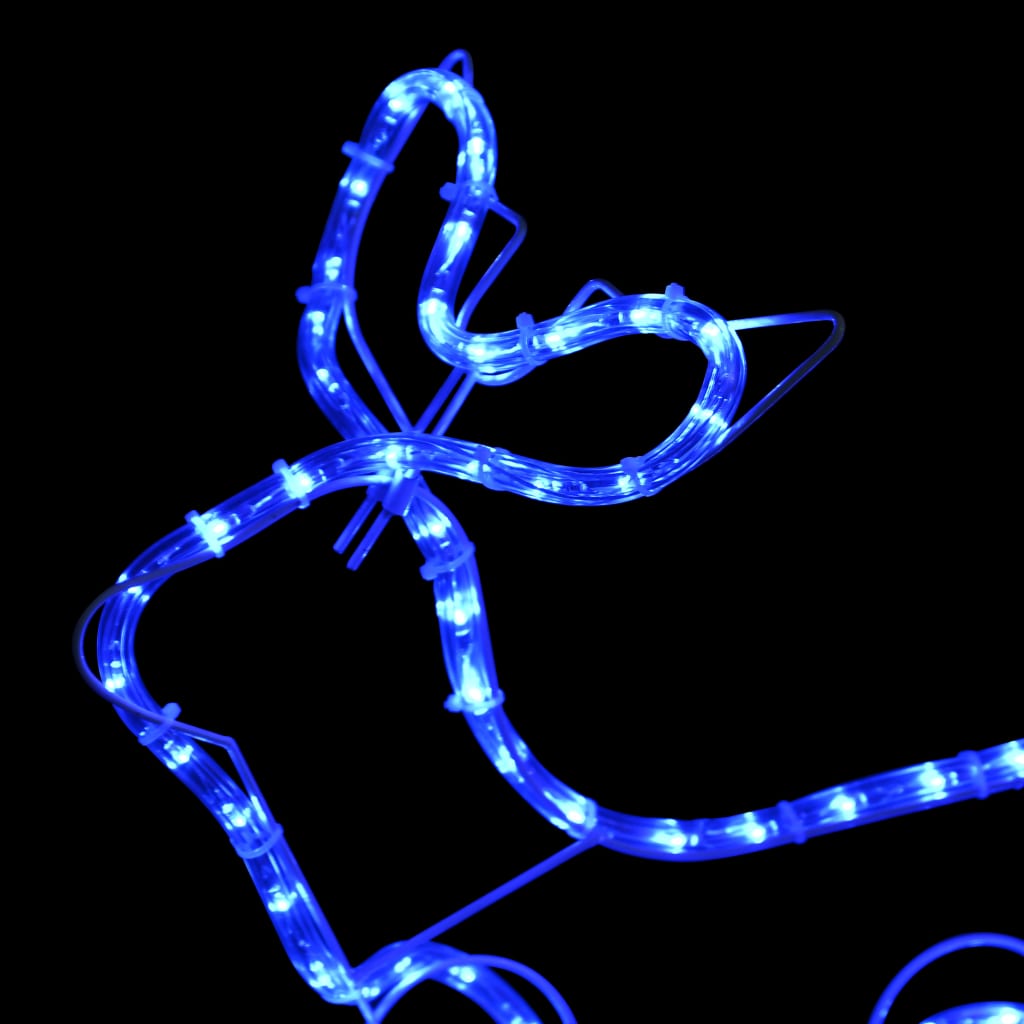 Reindeer and sleigh outdoor christmas decoration 252 leds - blue, 1 - number 6.