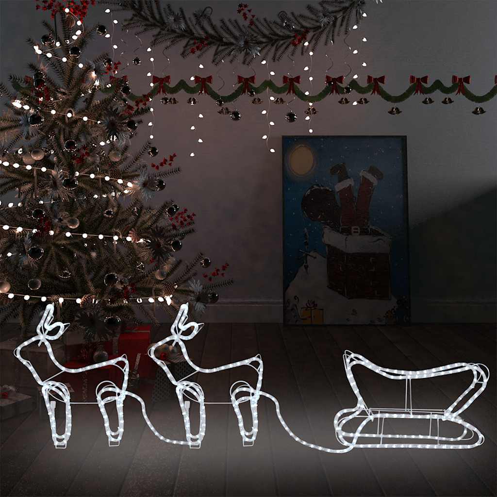 Reindeer and sleigh outdoor christmas decoration 576 leds - number 1.