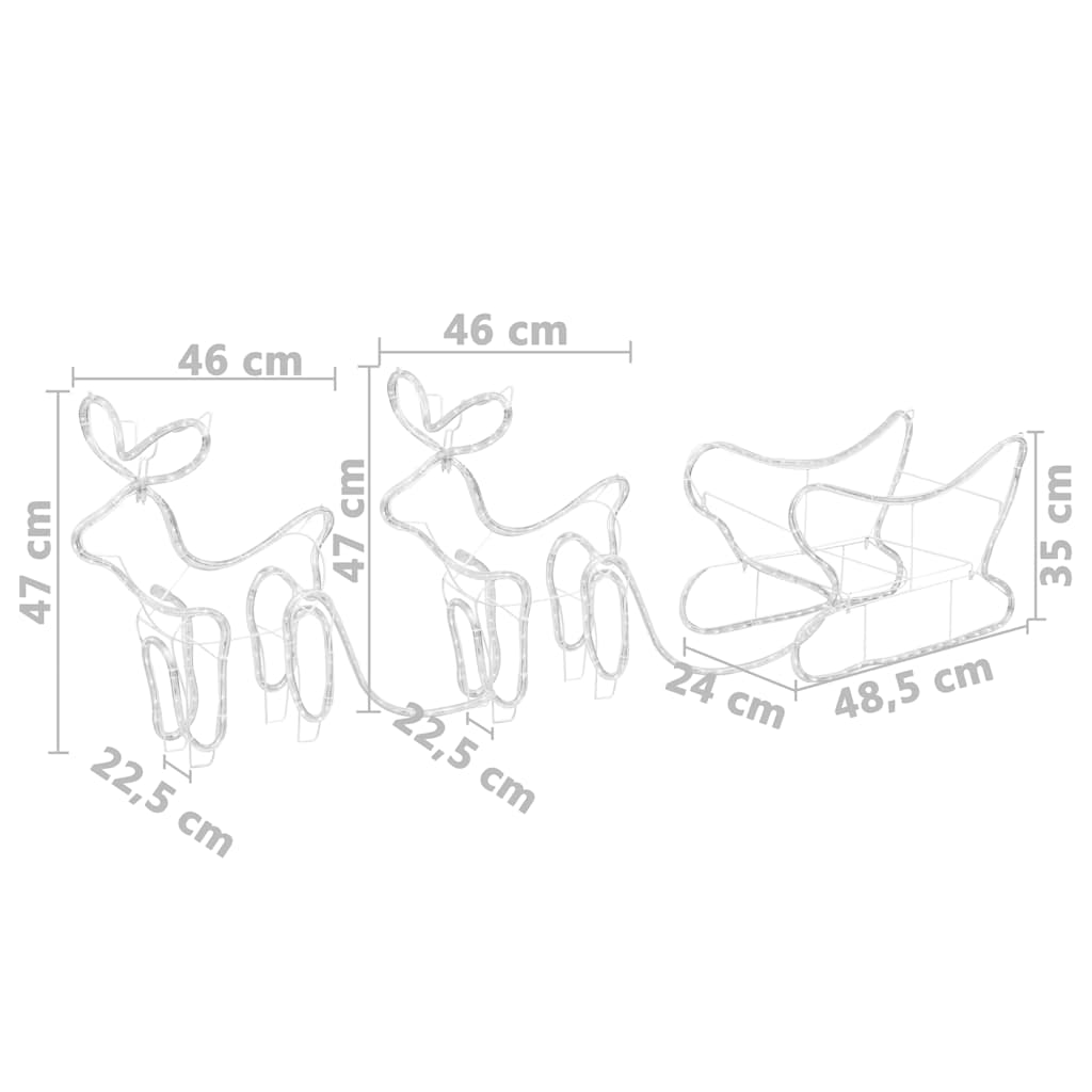 Décoration de noël d'extérieur avec renne et traîneau 576 leds - number 12.