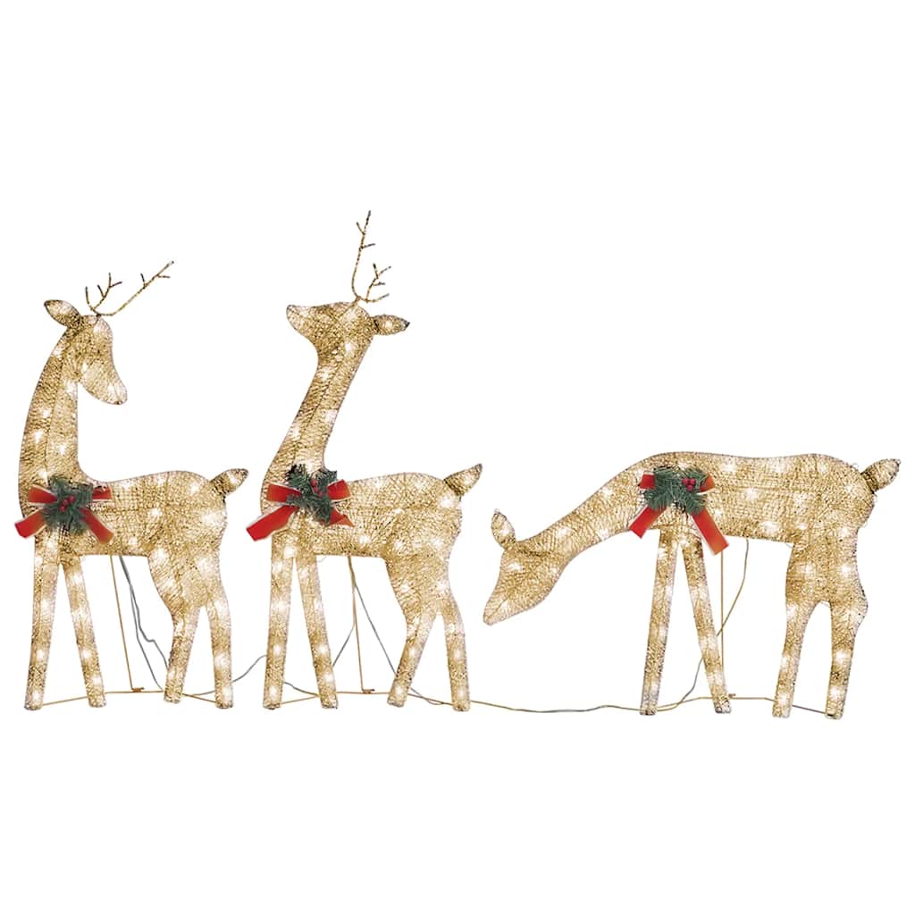 Julerensdyr 3 dele 270x7x90 cm trådnet varmt hvidt lys - number 2.