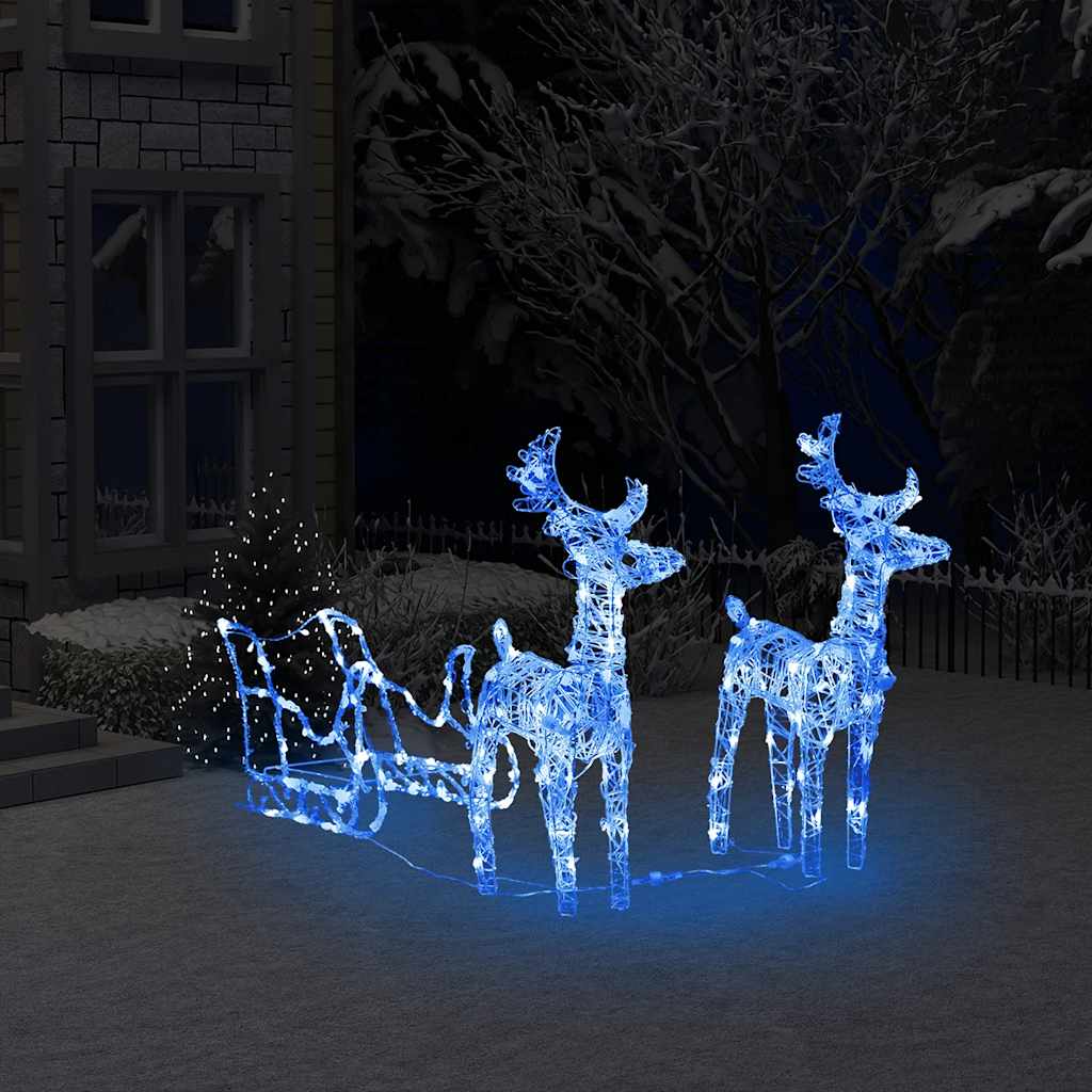 Figurine de noël renne et traîneau 160 leds 130 cm acrylique - number 1.