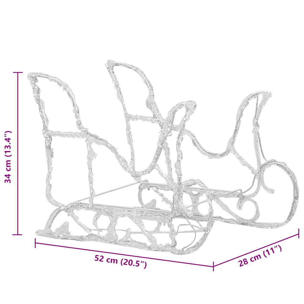 Figurine de noël renne et traîneau 160 leds 130 cm acrylique - number 9.