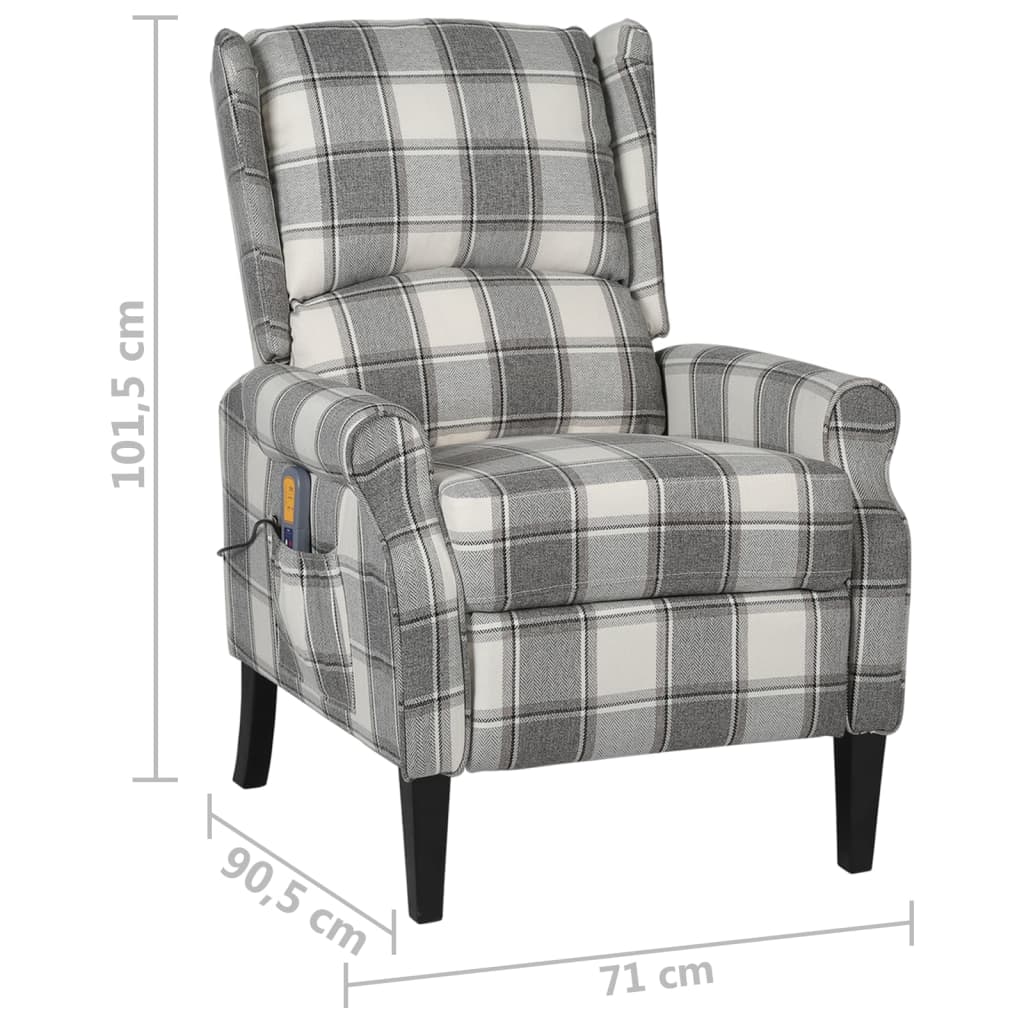 Massagestol stof hvid og grå - number 7.