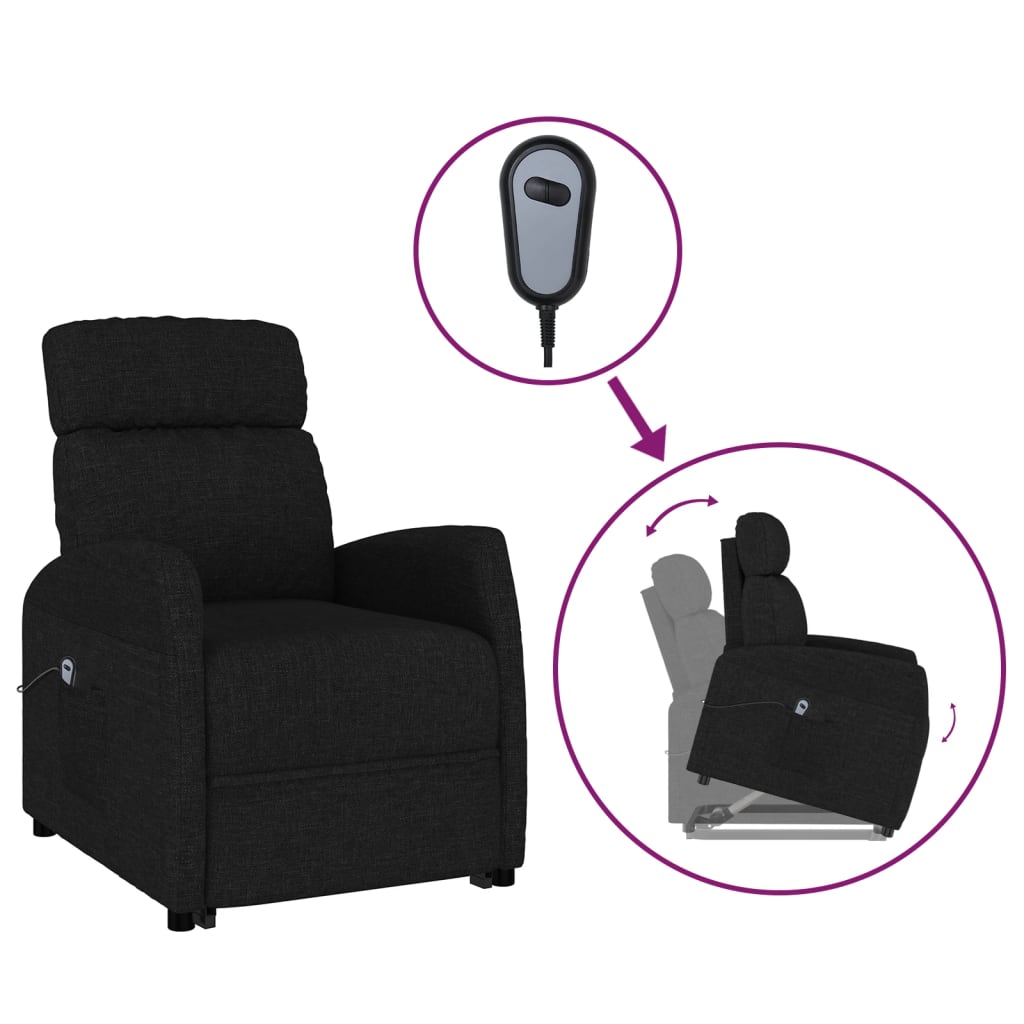 Fauteuil releveur en tissu - noir, 1 - number 2.