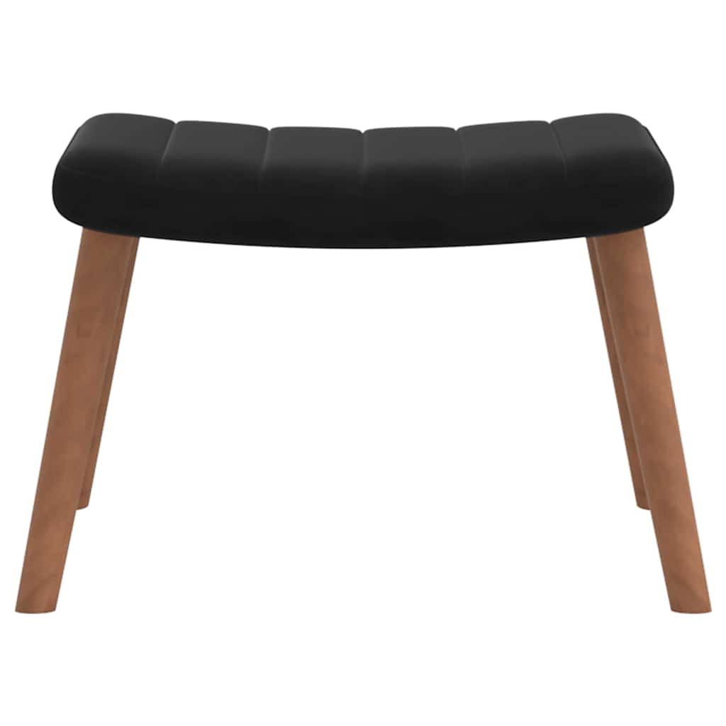 Fotel aksamitny - czarny, 1, z podnóżkiem - number 9.