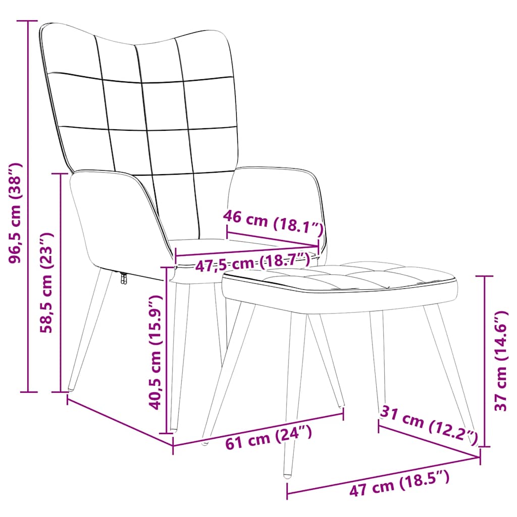 Fotel z podnóżkiem tkanina - niebieski, 1, z podnóżkiem - number 12.