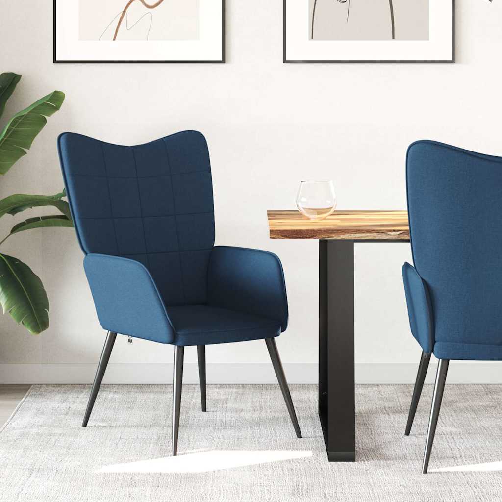 Lænestol stof - blå, 1, uden fodskammel - number 1.