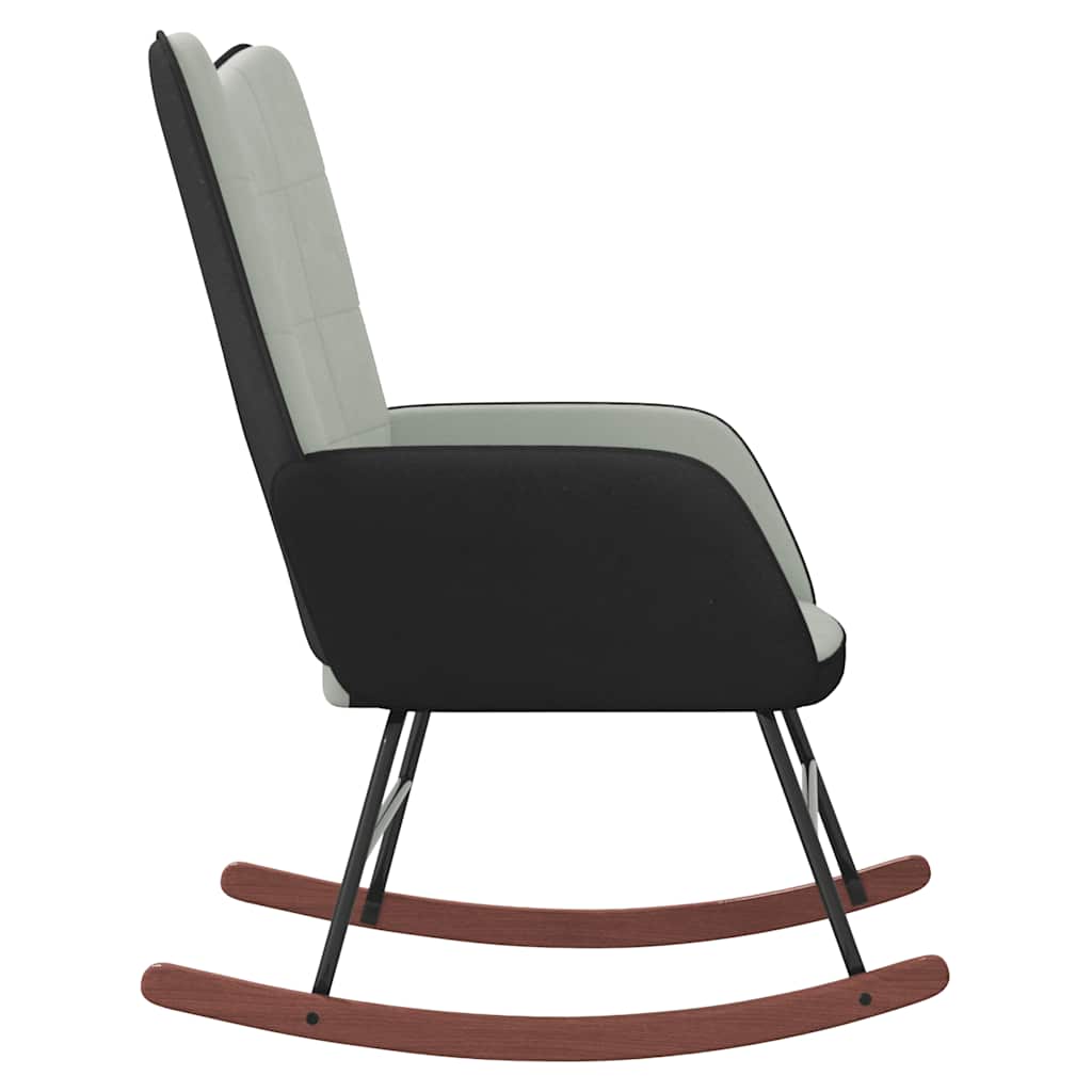 Gyngestol fløyel og pvc - lys grå, 1, uten fotskammel - number 4.