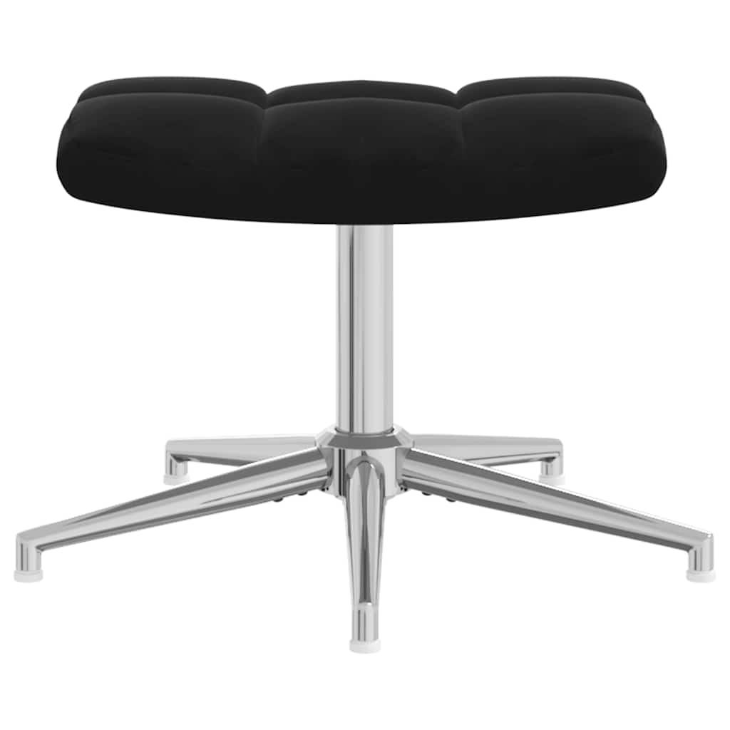 Fotel aksamitny - czarny, 2, z podnóżkiem - number 10.