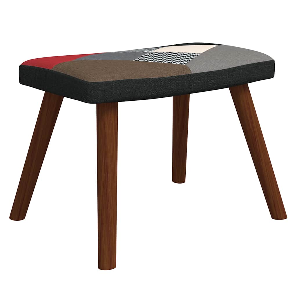 Gyngestol med fotskammel patchworkstoff - number 6.