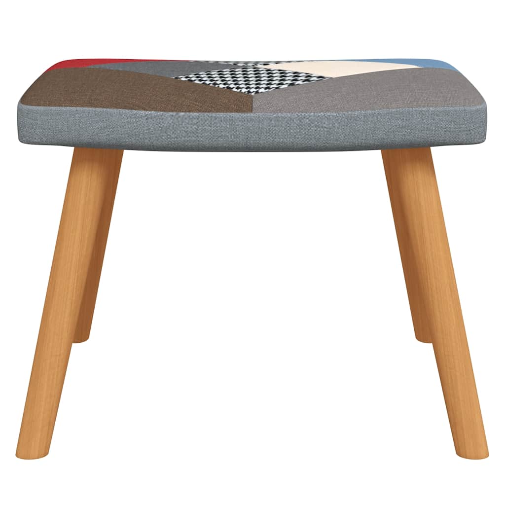 Gyngestol med fodskammel patchworkstof - number 7.