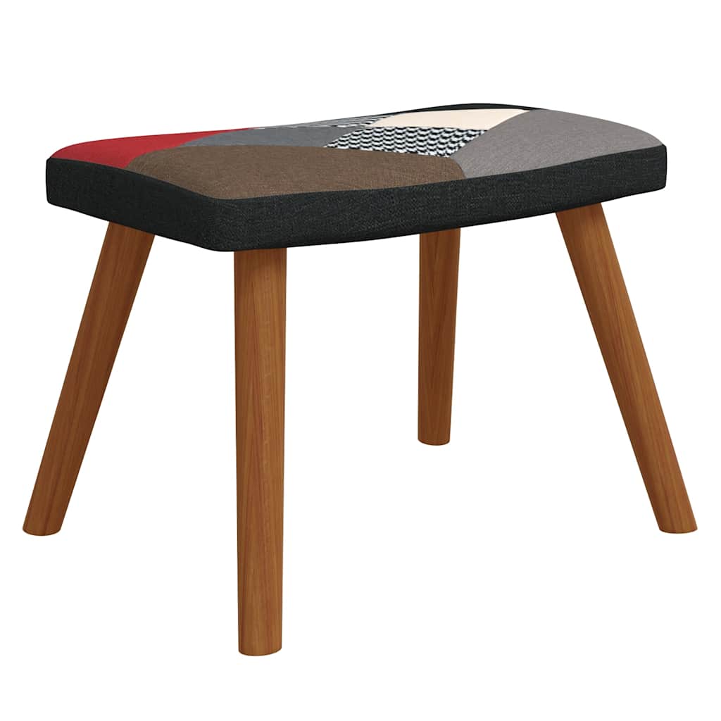 Lænestol med fodskammel stof patchwork - number 6.