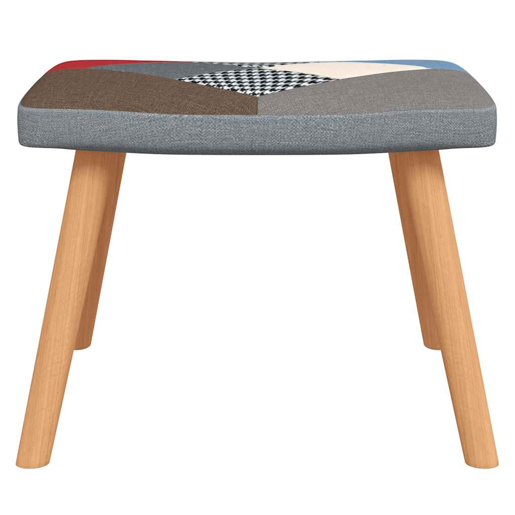 Fotel z podnóżkiem tkanina patchworkowa - number 7.