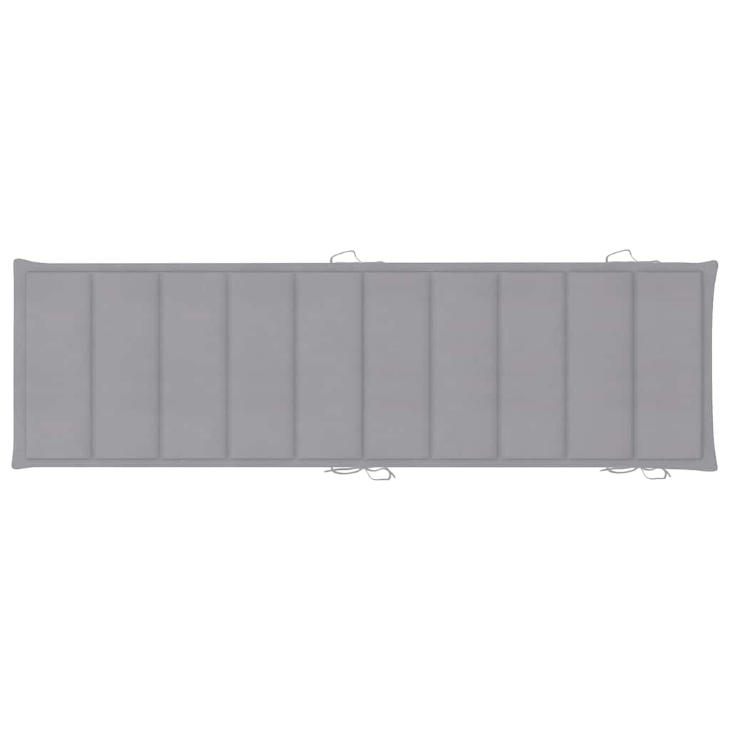 Liggestole 2 stk. med bord og hynder massivt akacietræ - grå, 1, 2 liggestole med bord - number 10.