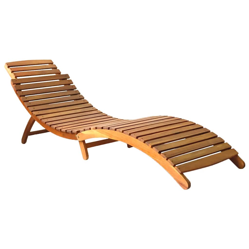 Sun loungers 2 pcs. with cushions solid acacia trees - cream, 1, 2 sun loungers - number 2.