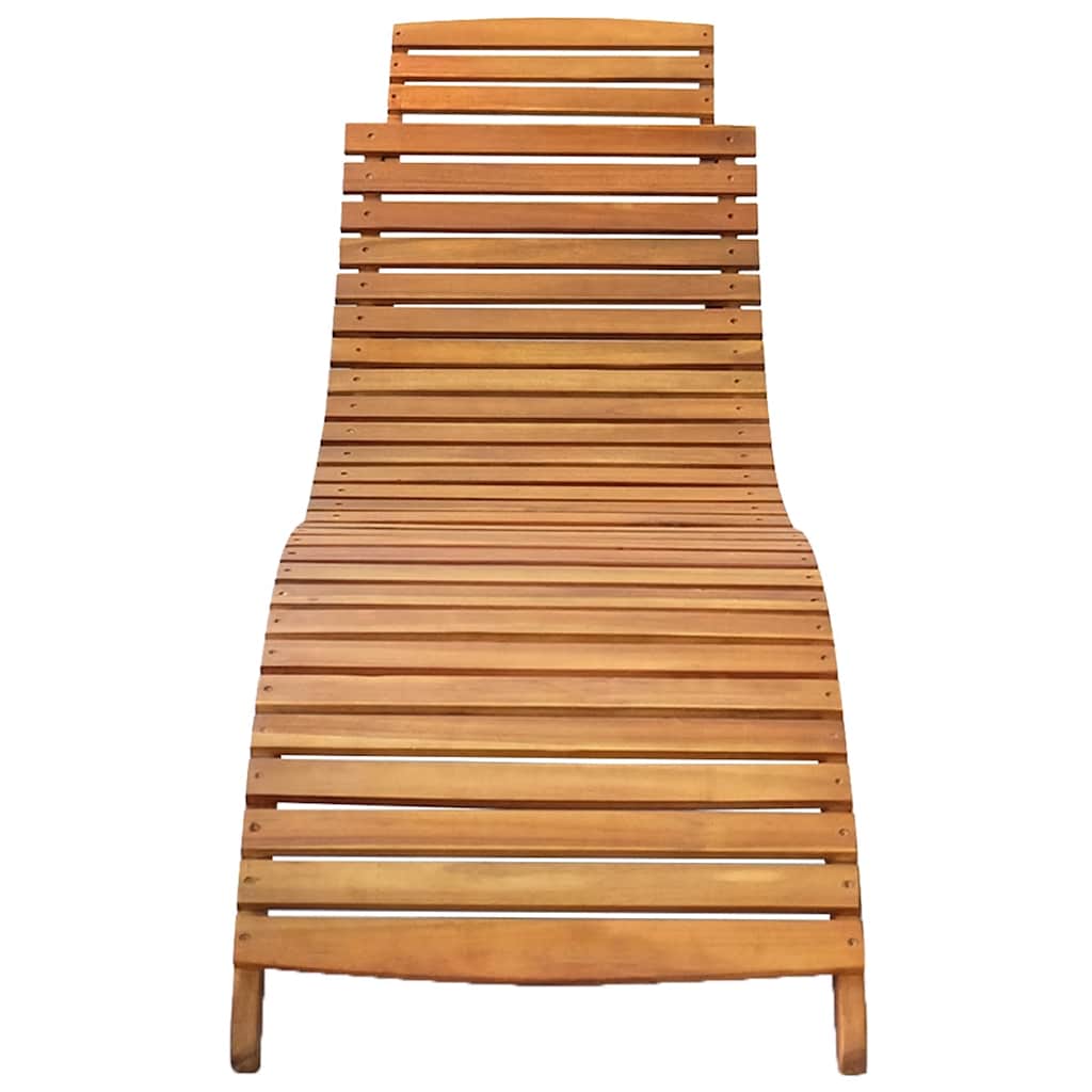Sun loungers 2 pcs. with cushions solid acacia trees - cream, 1, 2 sun loungers - number 3.