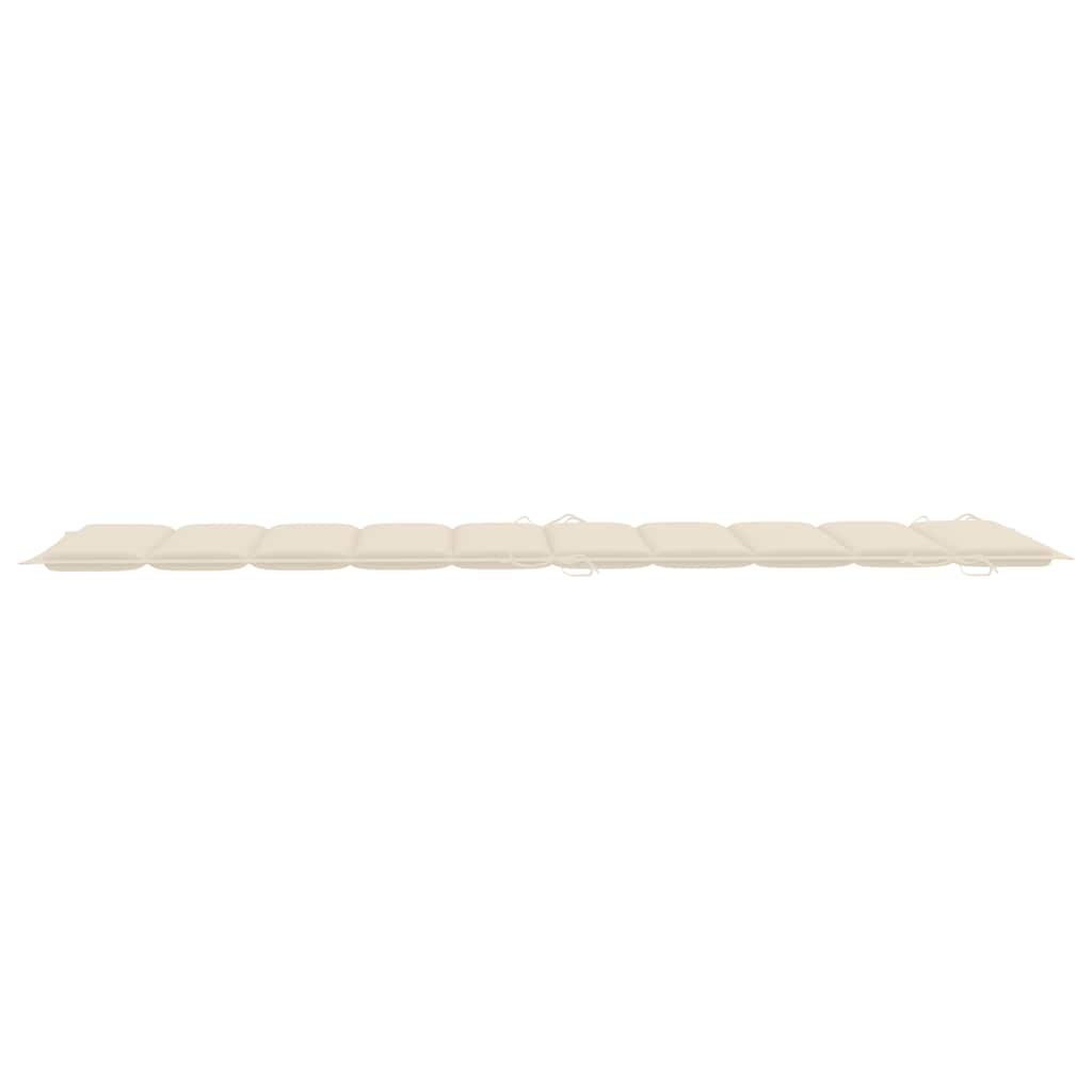 Sun loungers 2 pcs. with cushions solid acacia trees - cream, 1, 2 sun loungers - number 9.