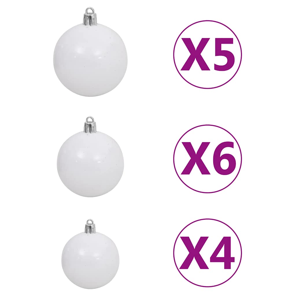 Artificial christmas tree with lights and ball set 120 cm white - number 8.