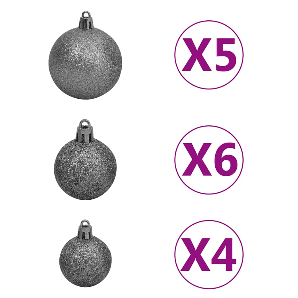 Artificial christmas tree with lights and ball set 120 cm white - number 7.